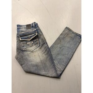 Vintage GS115 Men's Size 36 Bootcut Jeans Distressed Embroidered Pockets